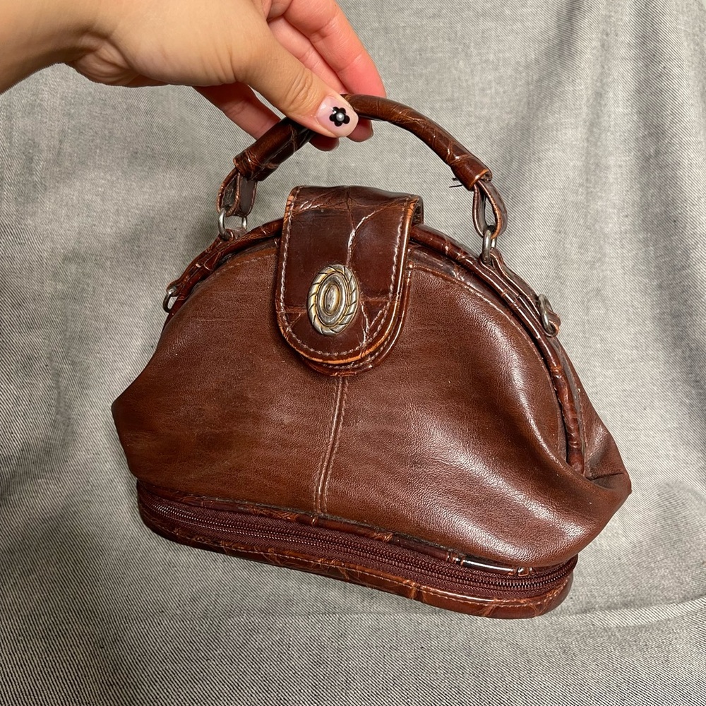 Vintage Brown Leather Handbag